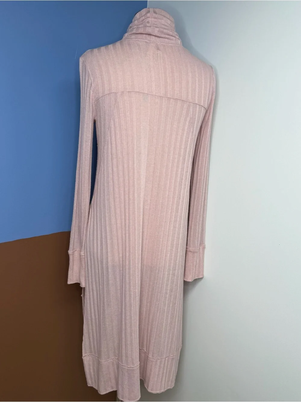 Free‎ People We the Free Espresso Ribbed Soft Pink Ribbed Turtleneck Dress Tunic